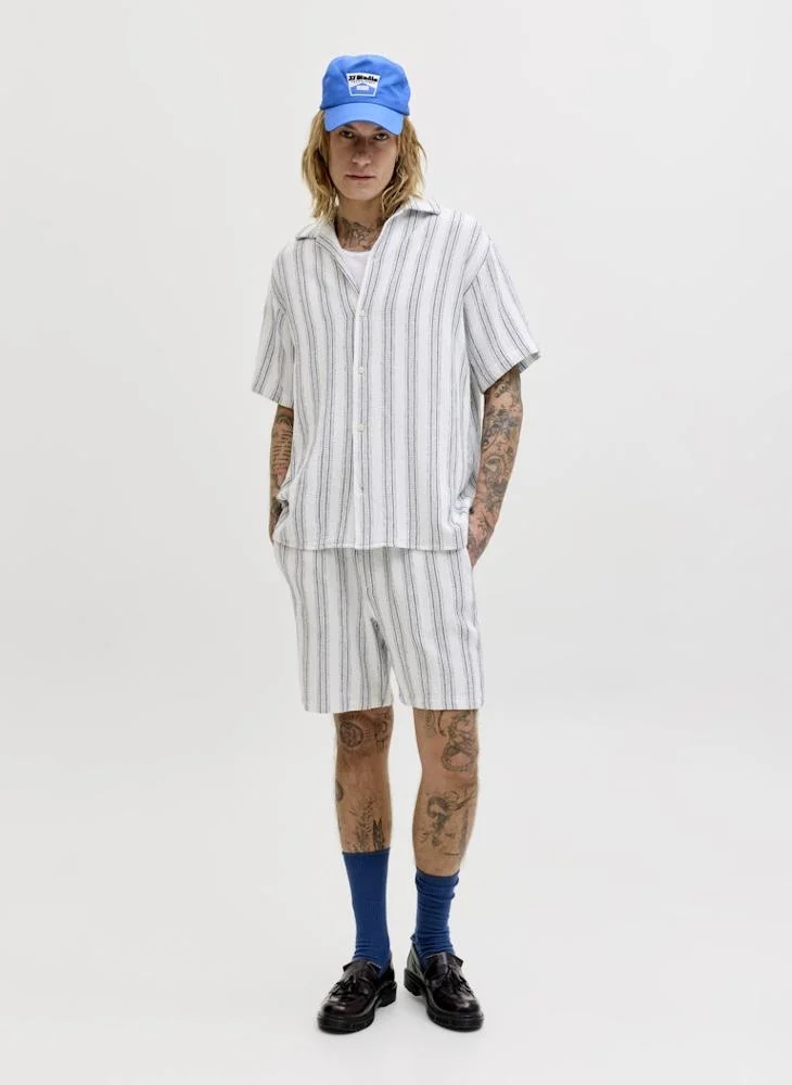 JACK & JONES Cloud Dancer Detail:Stripes Casual Stripe Jogger Shorts for Men | Best Price UAE